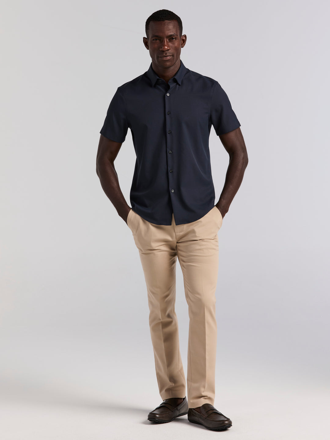 Total Stretch Twill Solid Shirt (Dark Sapphire) 