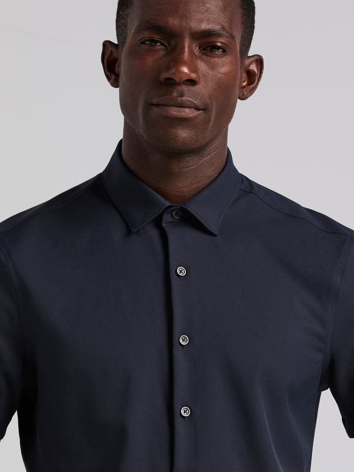 Total Stretch Twill Solid Shirt (Dark Sapphire) 