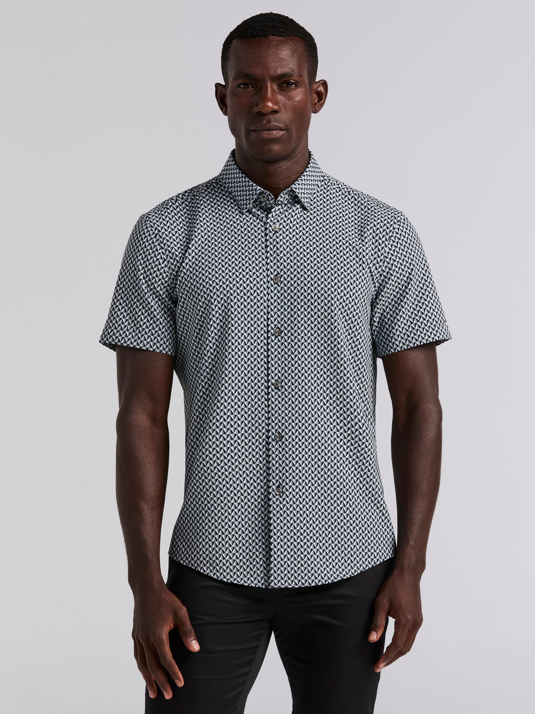 Triangle Geo Print Shirt (Bright White) 