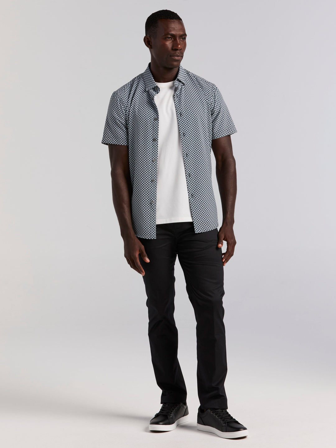 Triangle Geo Print Shirt (Bright White) 