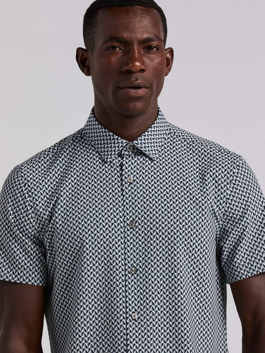 Triangle Geo Print Shirt (Bright White) 