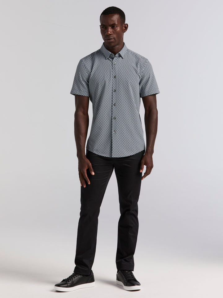 Triangle Geo Print Shirt (Bright White) 