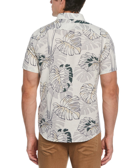 Bold Leaf Print Polo (Birch) 