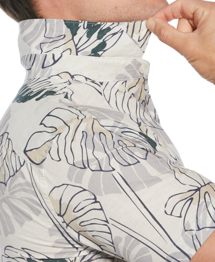 Bold Leaf Print Polo (Birch) 