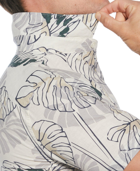 Bold Leaf Print Polo (Birch) 