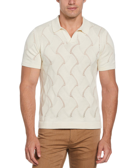 Basketweave Polo Sweater (Birch) 