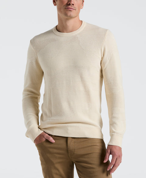 Scenic Jacquard Print Crew Sweater (Birch) 