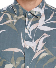 Untucked Large Floral Print Shirt (Goblin Blue) 