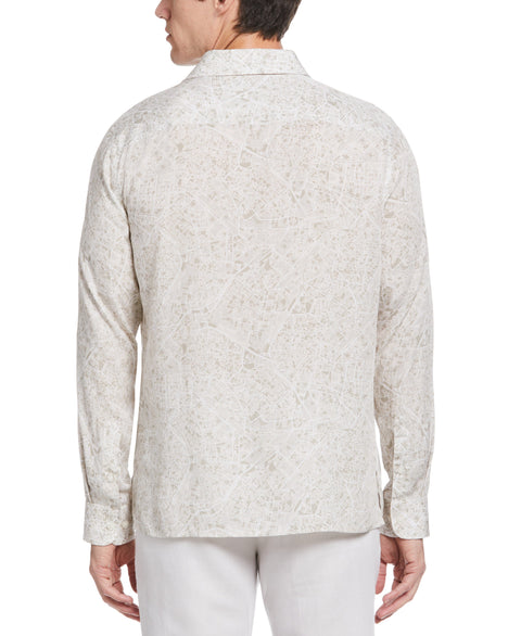 Untucked Road Map Print Shirt (Lunar Rock) 