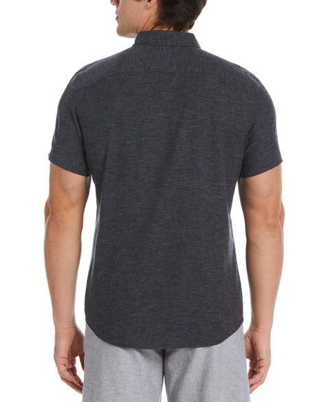 Untucked Linen Heather Shirt (Black) 