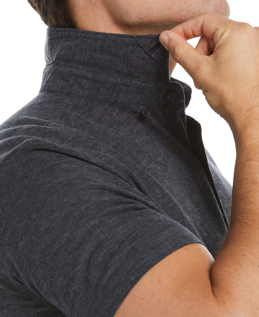 Untucked Linen Heather Shirt (Black) 
