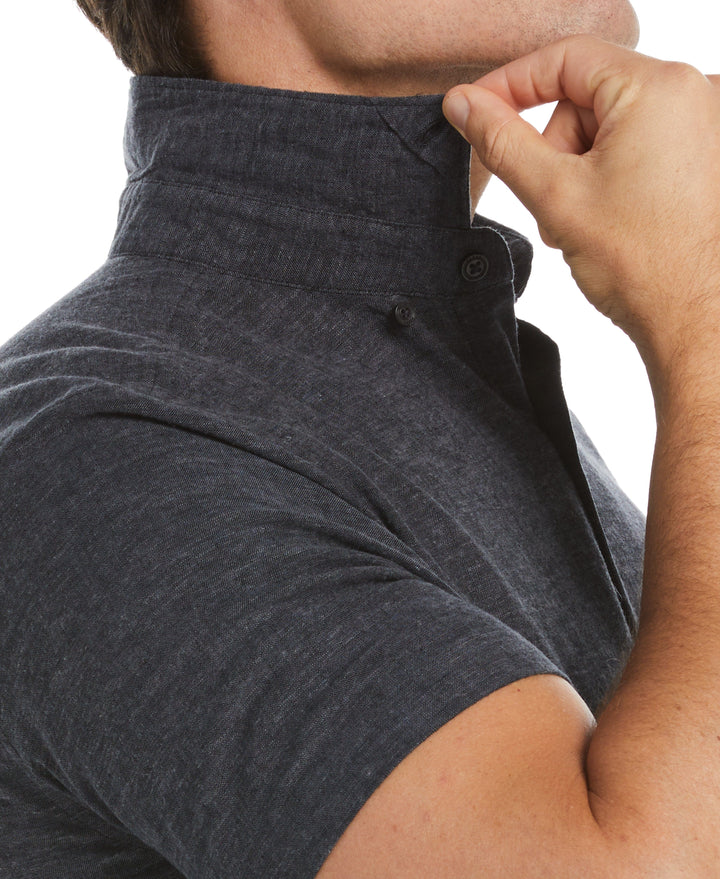 Untucked Linen Heather Shirt (Black) 