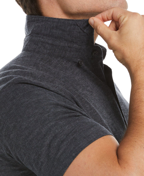 Untucked Linen Heather Shirt (Black) 