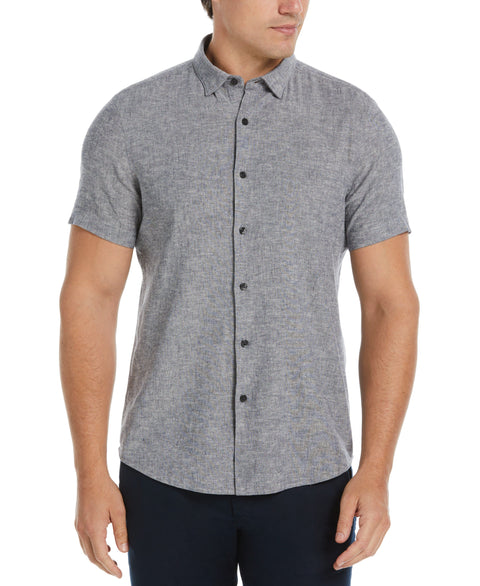Untucked Linen Heather Shirt (Navy) 