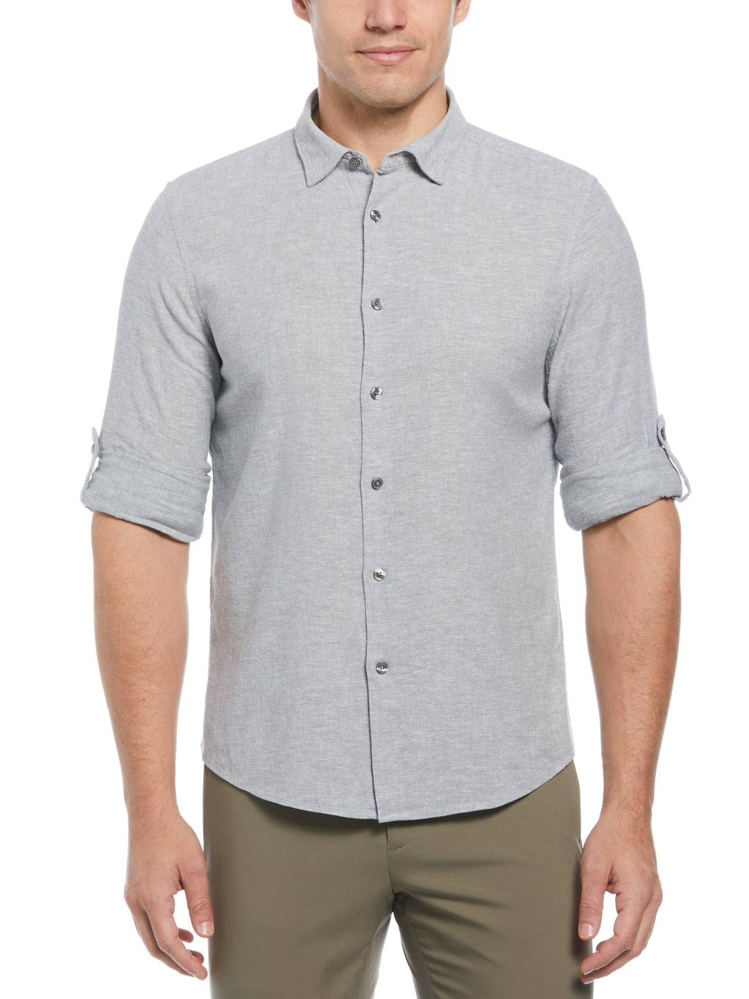 Untucked Linen Blend Stripe Shirt (Goblin Blue) 