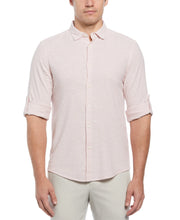Untucked Linen Blend Stripe Shirt (Sepia Rose) 