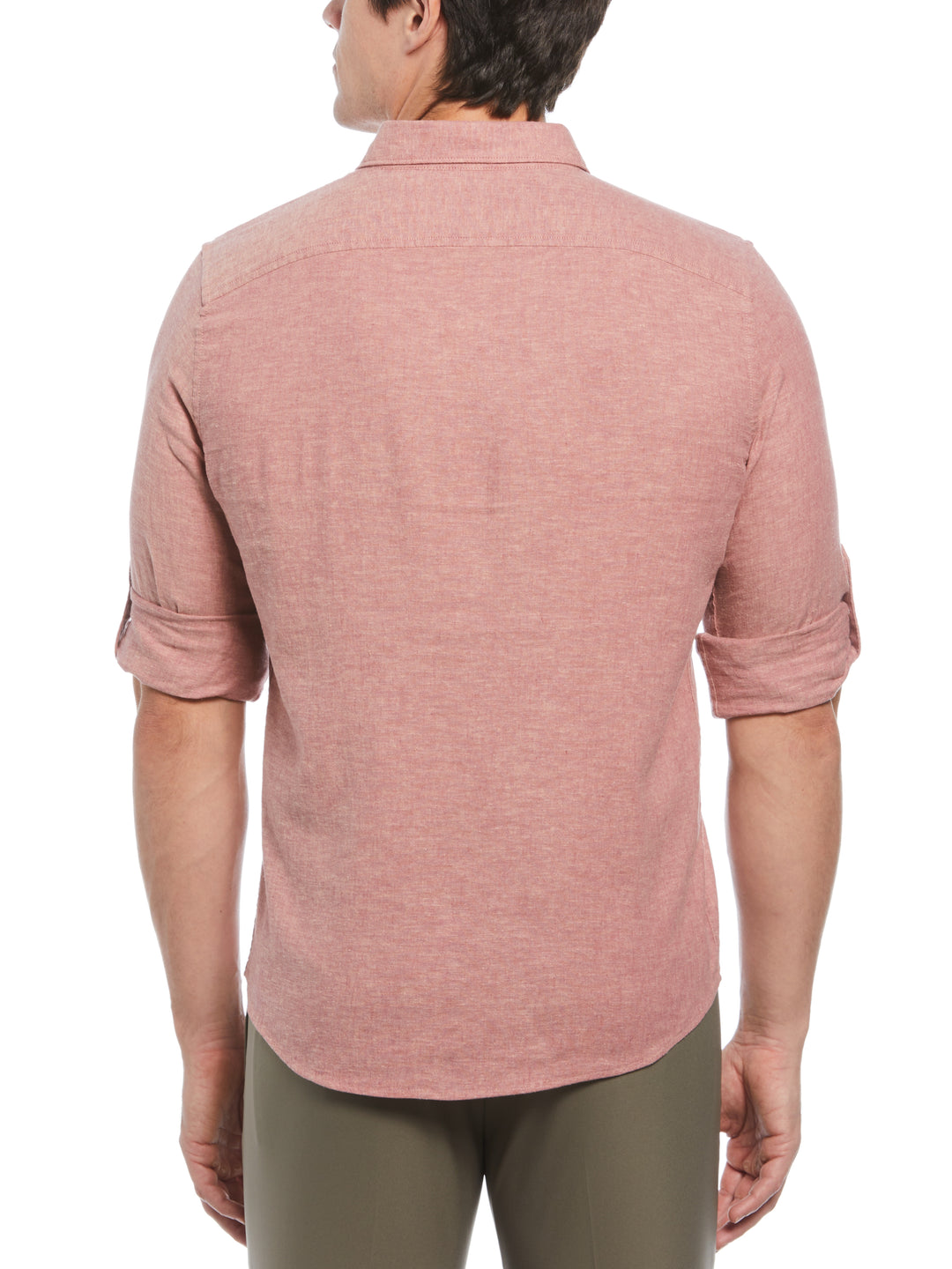 Untucked Linen Blend Stripe Shirt (Roan Rouge) 