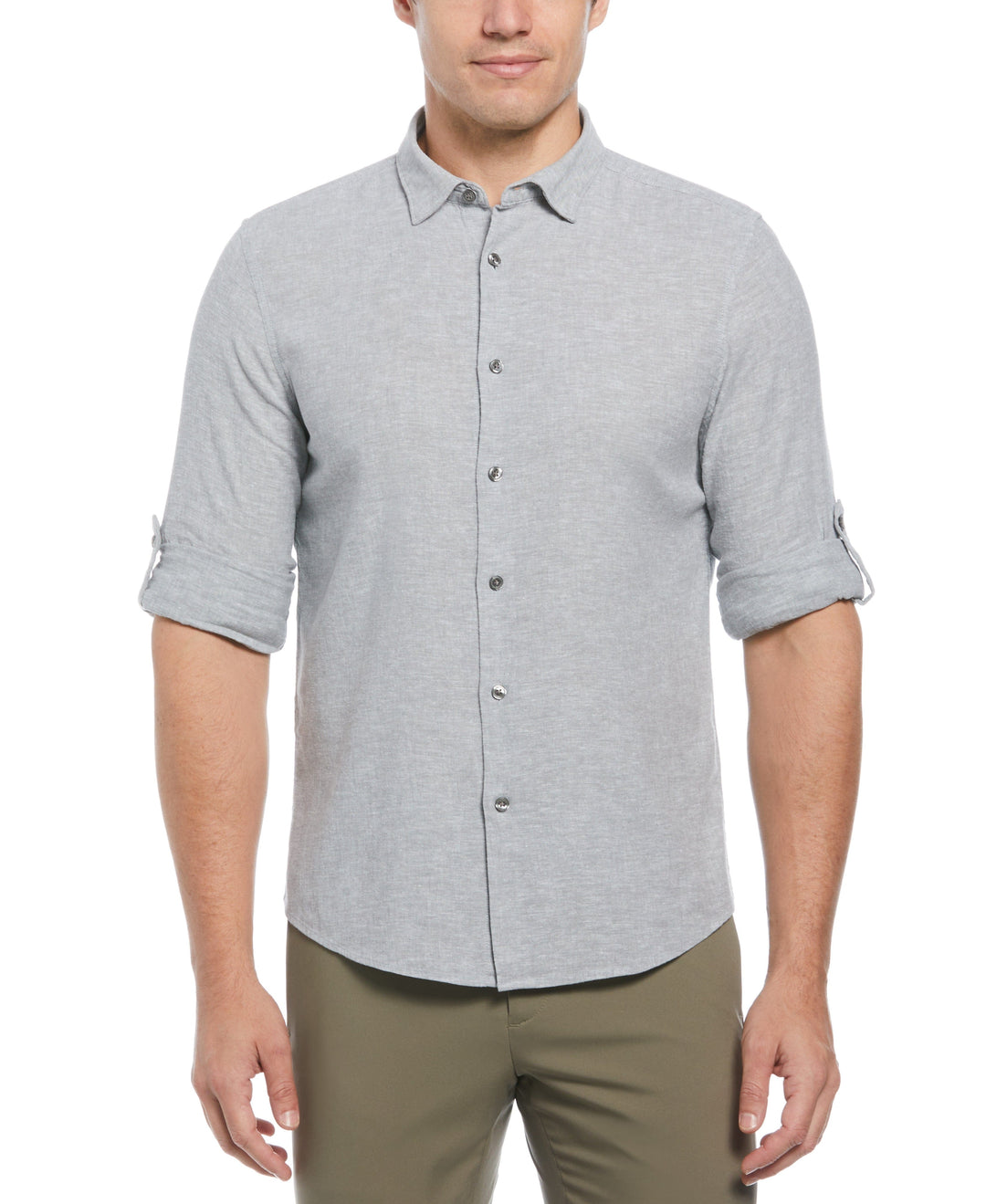 Untucked Linen Blend Stripe Shirt (Goblin Blue) 