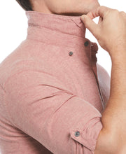 Untucked Linen Blend Stripe Shirt (Roan Rouge) 