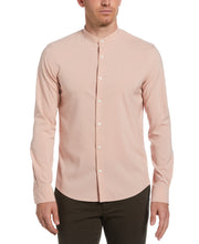 Untucked Total Stretch Slim Fit Band Collar Heathered Shirt (Misty Rose) 