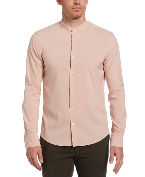 トップス SUAVELE RELUX L/S COLLARLESS SHIRT Mens Collarless Shirt Long Sleeve Striped Shirt Casual Loose