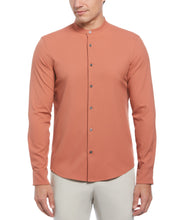 Slim Fit Band Collar Twill Shirt (Cedar Wood) 