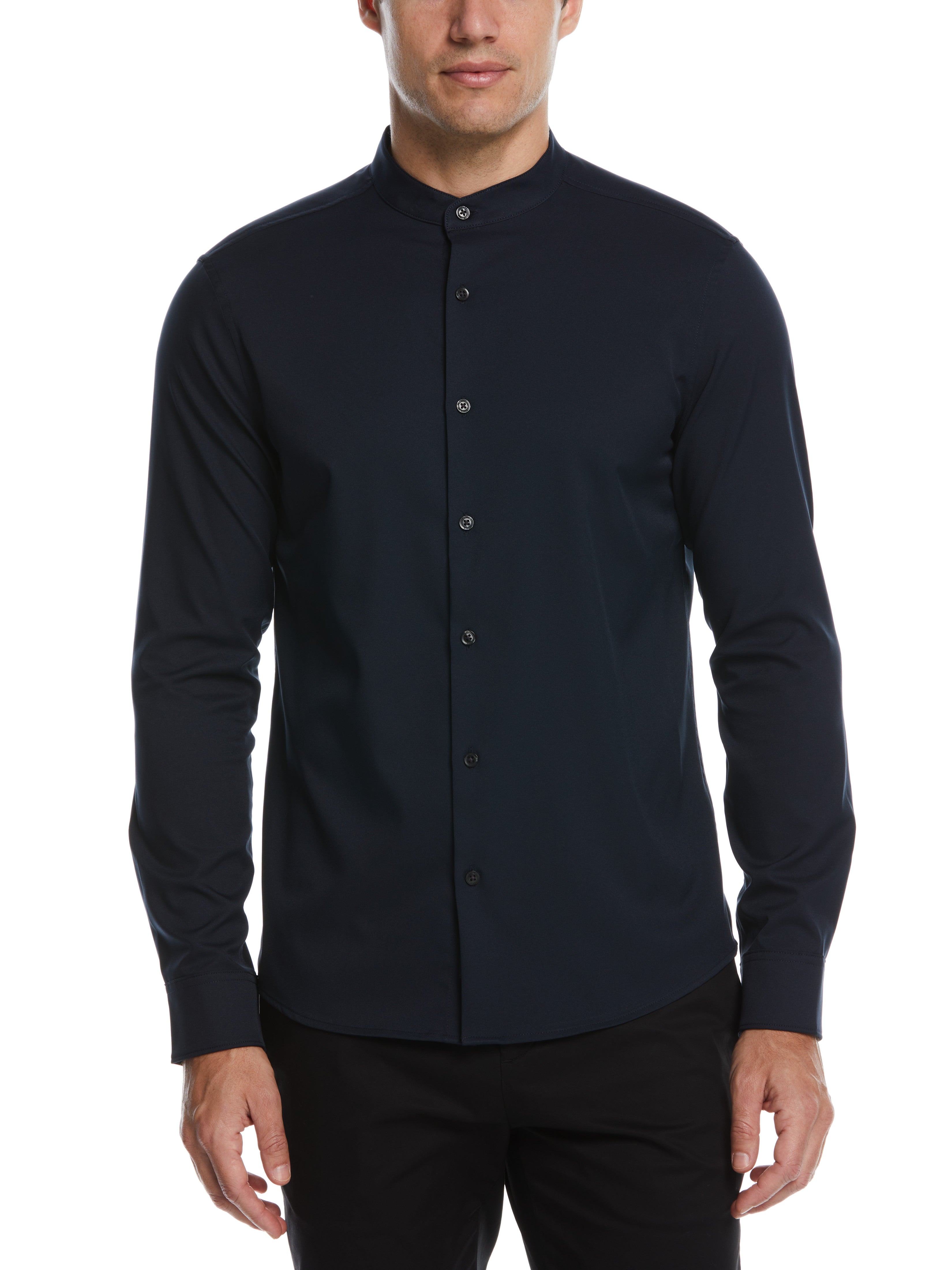 Men's Untucked Total Stretch Slim Fit Banded Collar Shirt - Perry