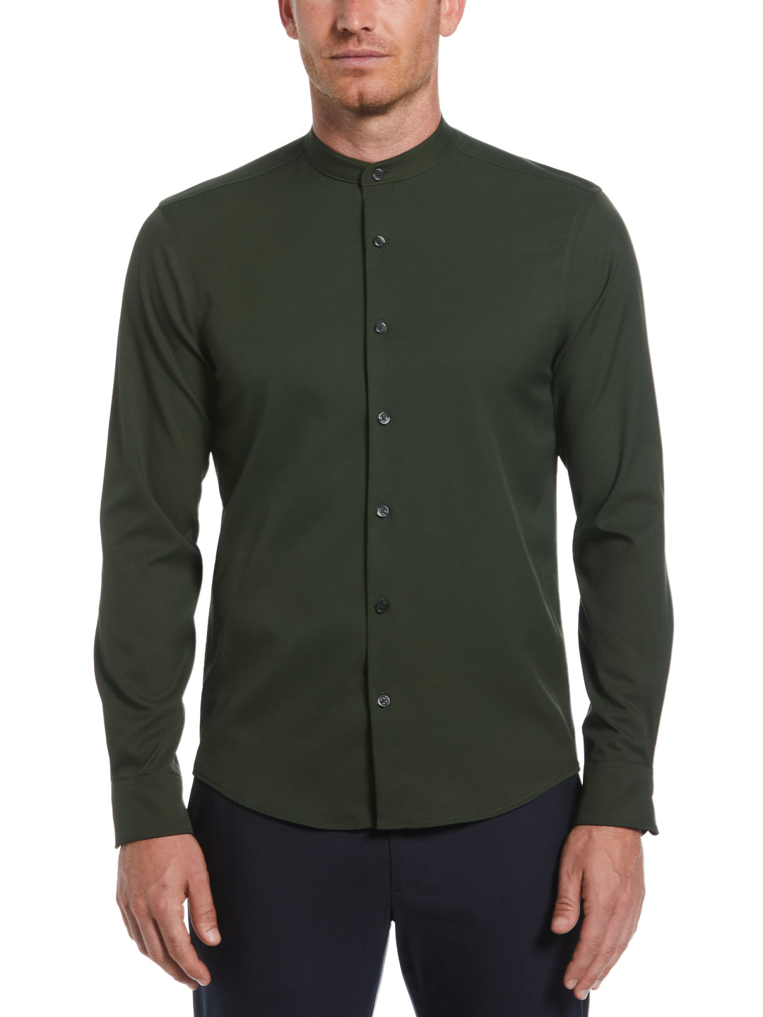 Untucked Total Stretch Slim Fit Banded Collar Shirt (Rosin) 