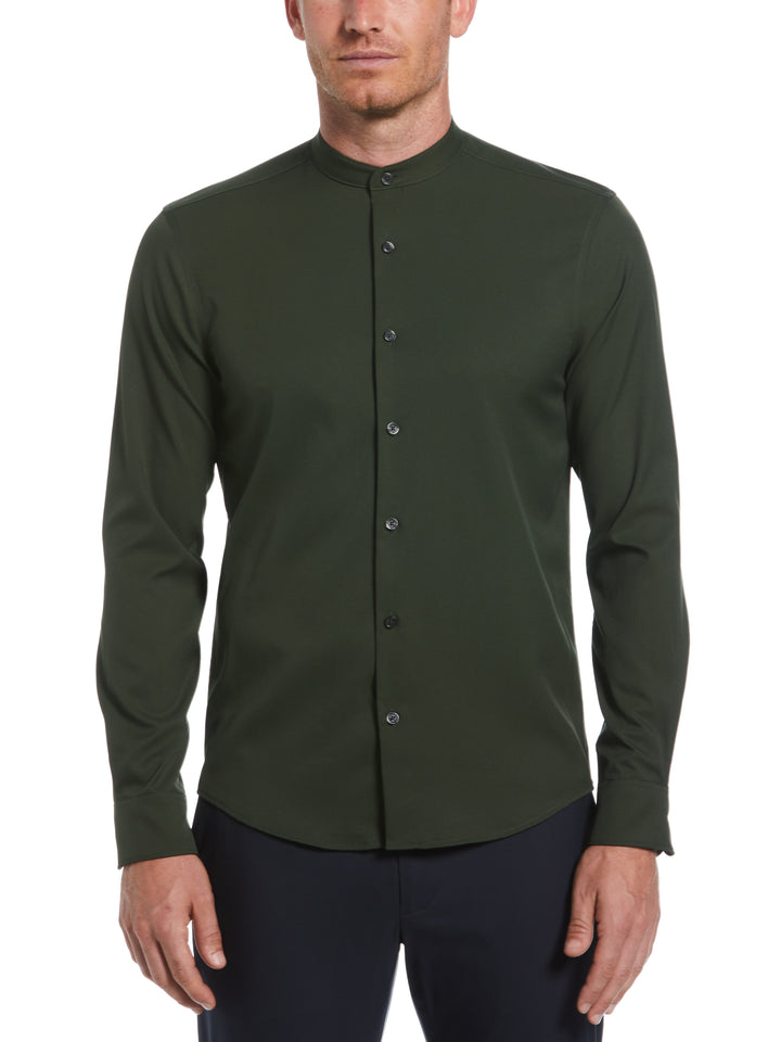 Untucked Total Stretch Slim Fit Banded Collar Shirt (Rosin) 