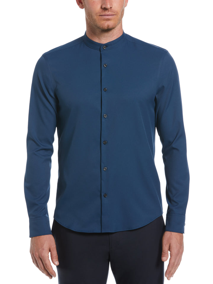 Untucked Total Stretch Slim Fit Banded Collar Shirt (Titan) 