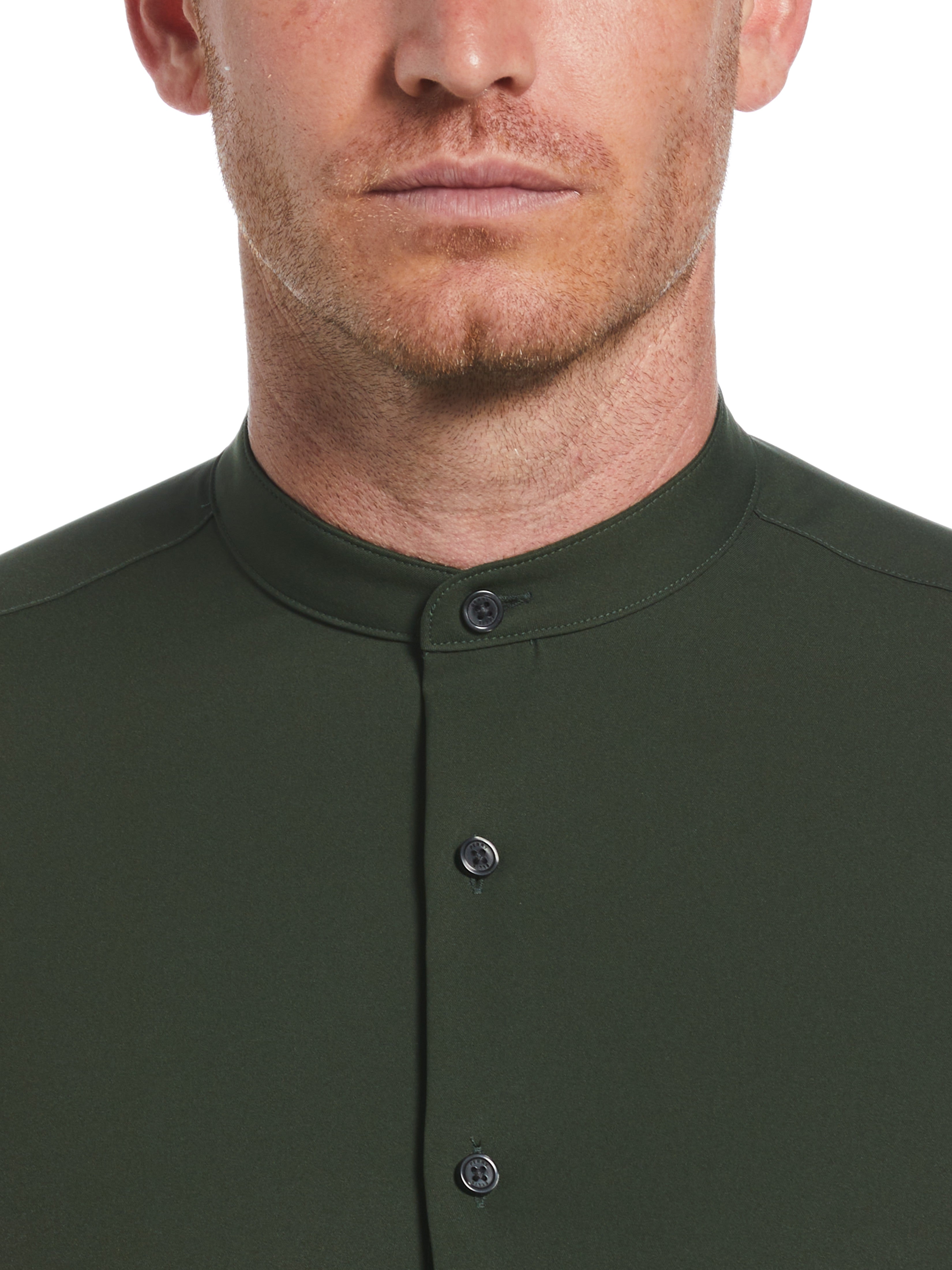 Men's Untucked Total Stretch Slim Fit Banded Collar Shirt - Perry
