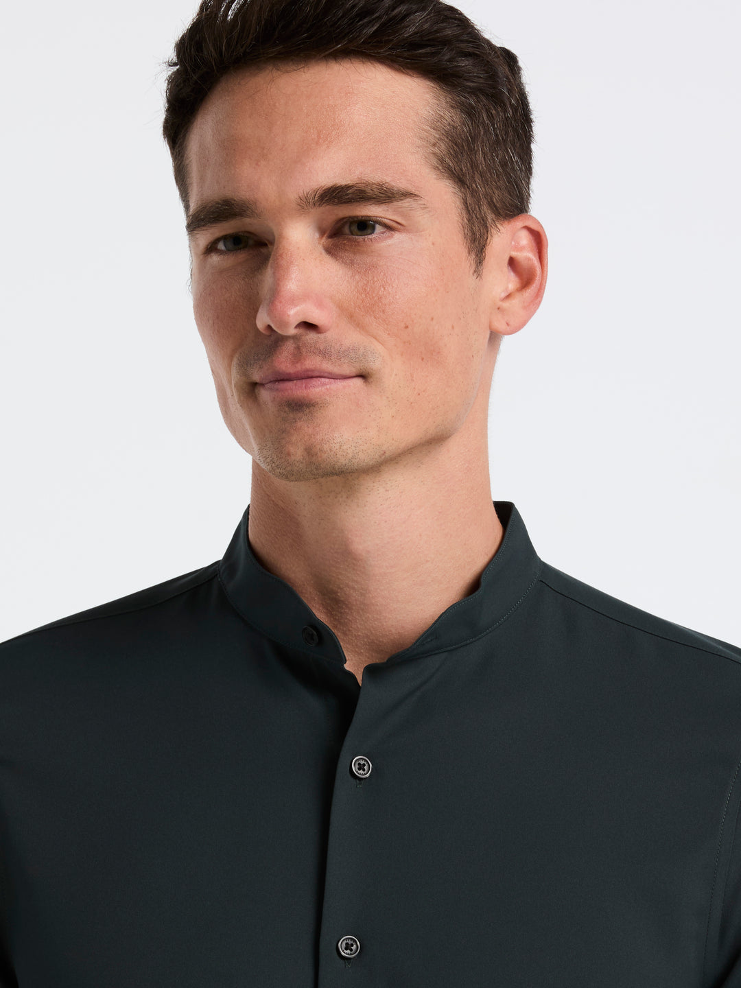 Untucked Total Stretch Slim Fit Banded Collar Shirt (Magical Forest) 