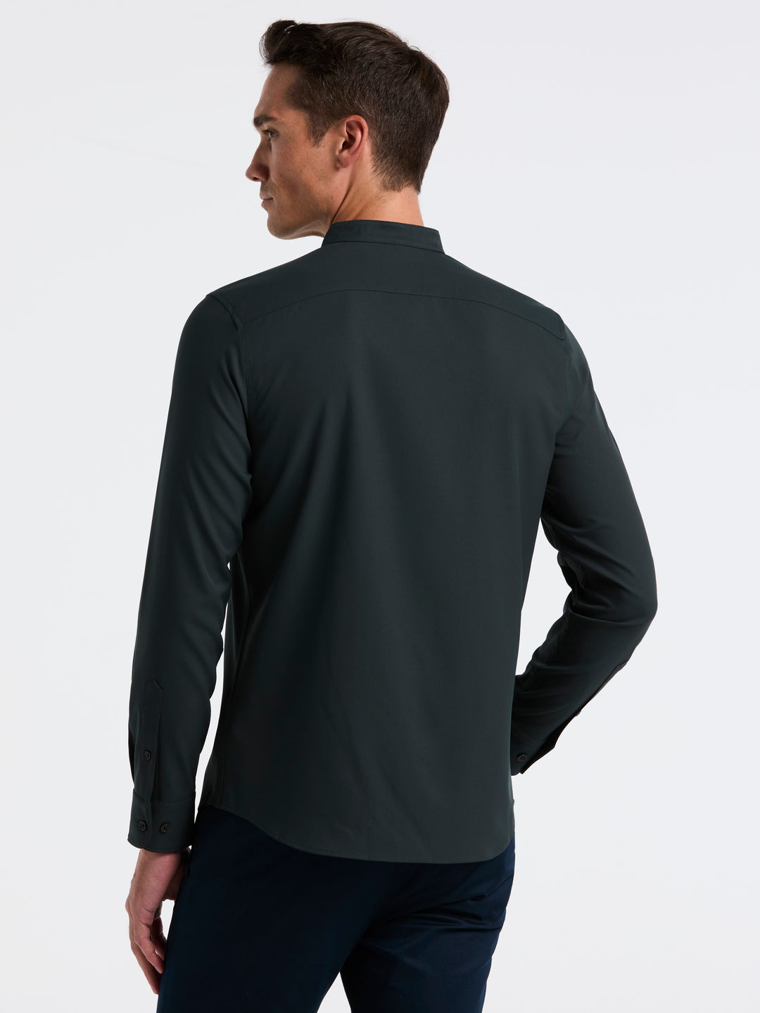 Untucked Total Stretch Slim Fit Banded Collar Shirt (Magical Forest) 