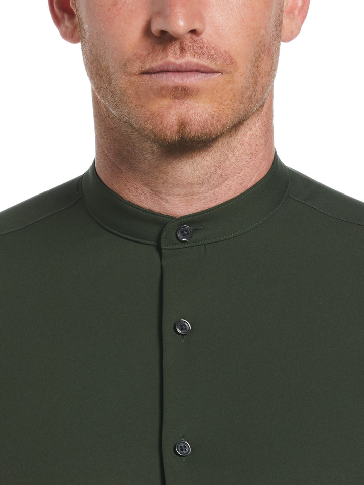 Untucked Total Stretch Slim Fit Banded Collar Shirt (Rosin) 
