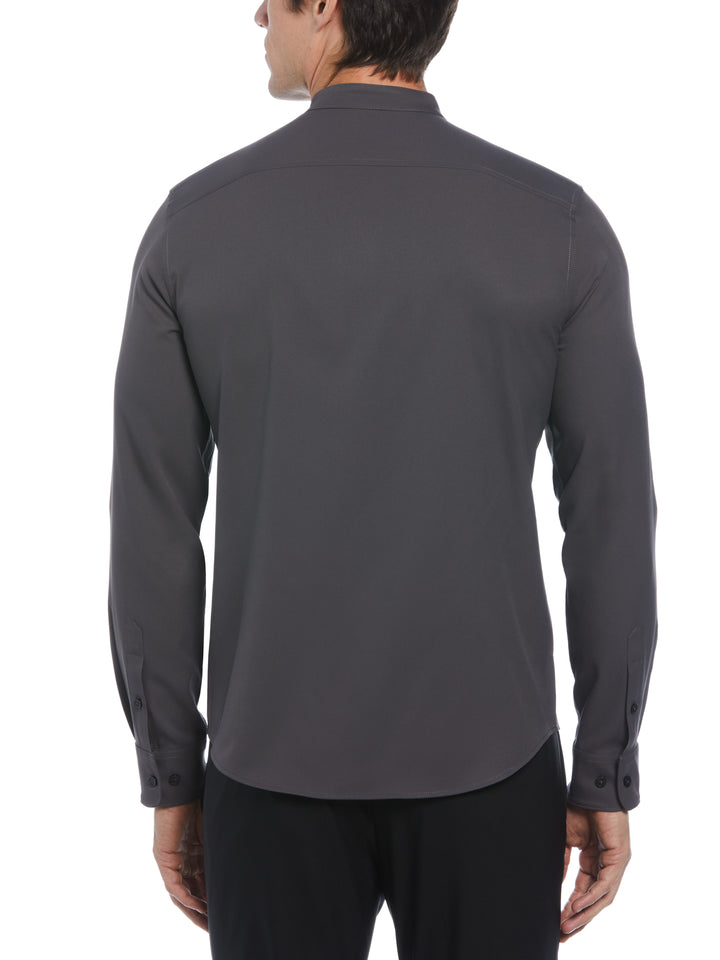 Untucked Total Stretch Slim Fit Banded Collar Shirt (Forged Iron) 