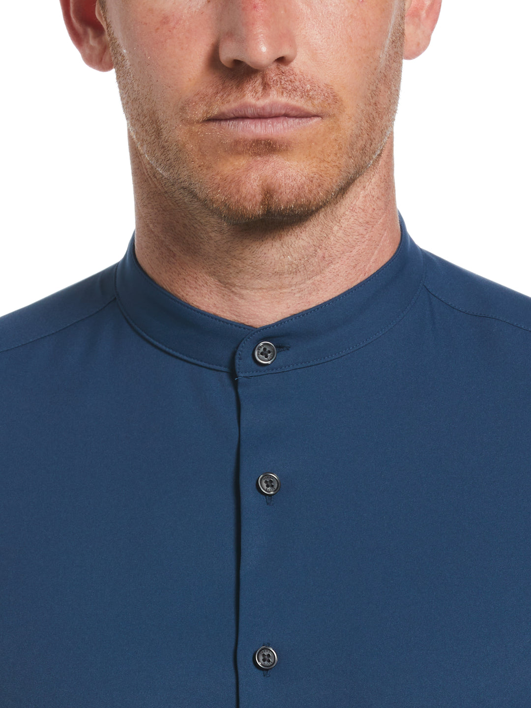 Untucked Total Stretch Slim Fit Banded Collar Shirt (Titan) 