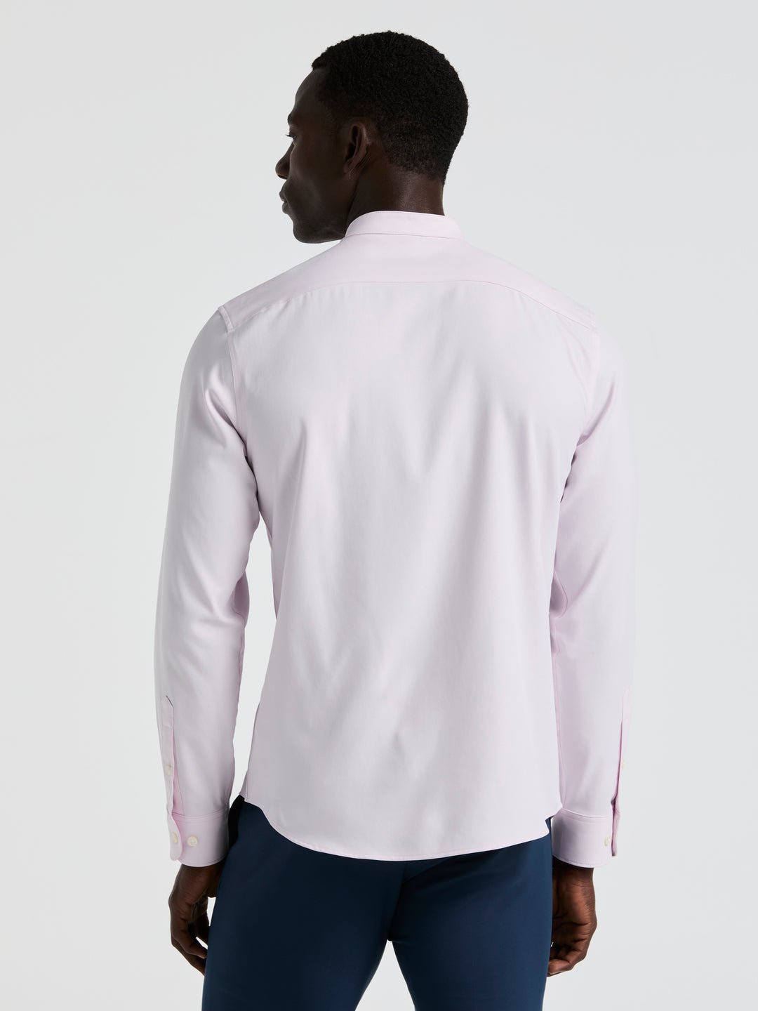Untucked Total Stretch Slim Fit Banded Collar Shirt (Orchid Ice) 