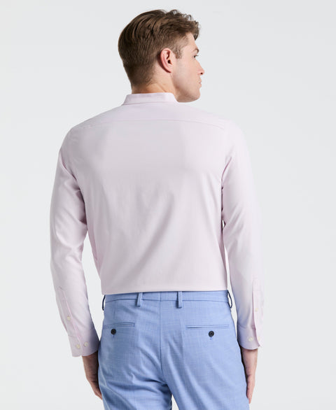 Untucked Total Stretch Slim Fit Banded Collar Shirt (Orchid Ice) 