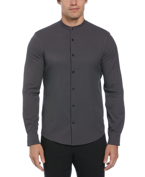 Untucked Total Stretch Slim Fit Banded Collar Shirt (Forged Iron) 