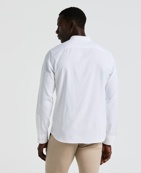 Untucked Total Stretch Slim Fit Banded Collar Shirt (Bright White) 