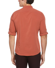 Untucked Roll Sleeve Slim Fit Seersucker Stretch Shirt (Etruscan Red) 