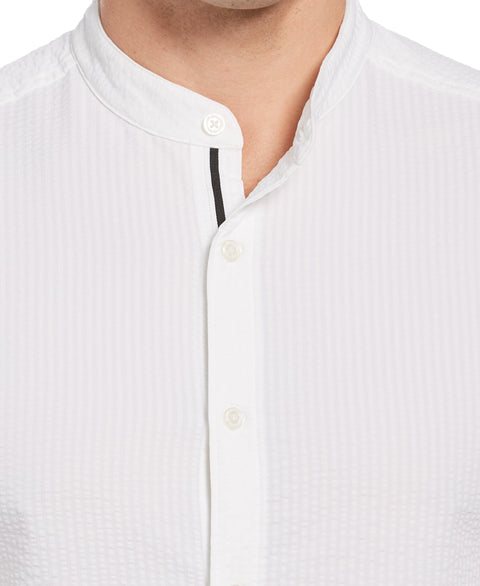 Untucked Total Stretch Slim Fit Seersucker Shirt - White
