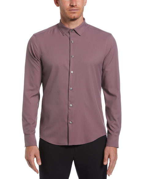 Men's Untucked Slim Fit Solid Stretch Shirt (Flint) 