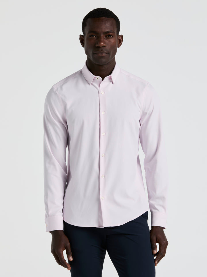 Men's Untucked Slim Fit Solid Stretch Shirt (Orchid Ice) 