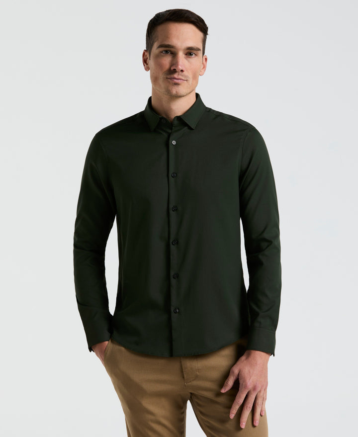 Men's Untucked Slim Fit Solid Stretch Shirt (Rosin) 