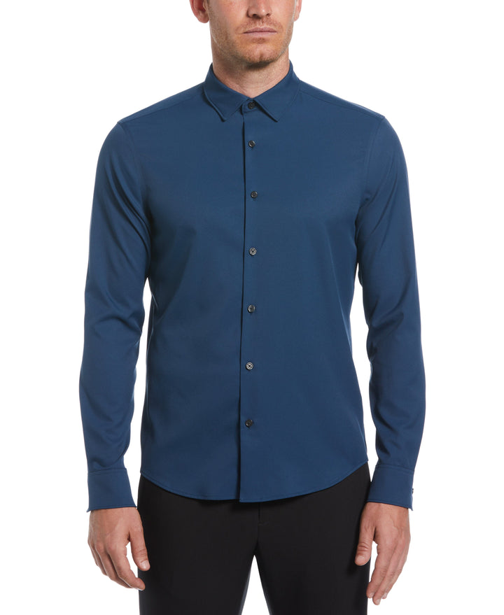 Men's Untucked Slim Fit Solid Stretch Shirt (Titan) 