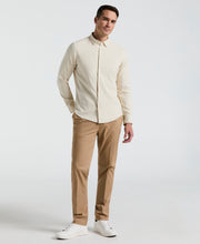 Men's Untucked Slim Fit Solid Stretch Shirt (Almond Milk) 