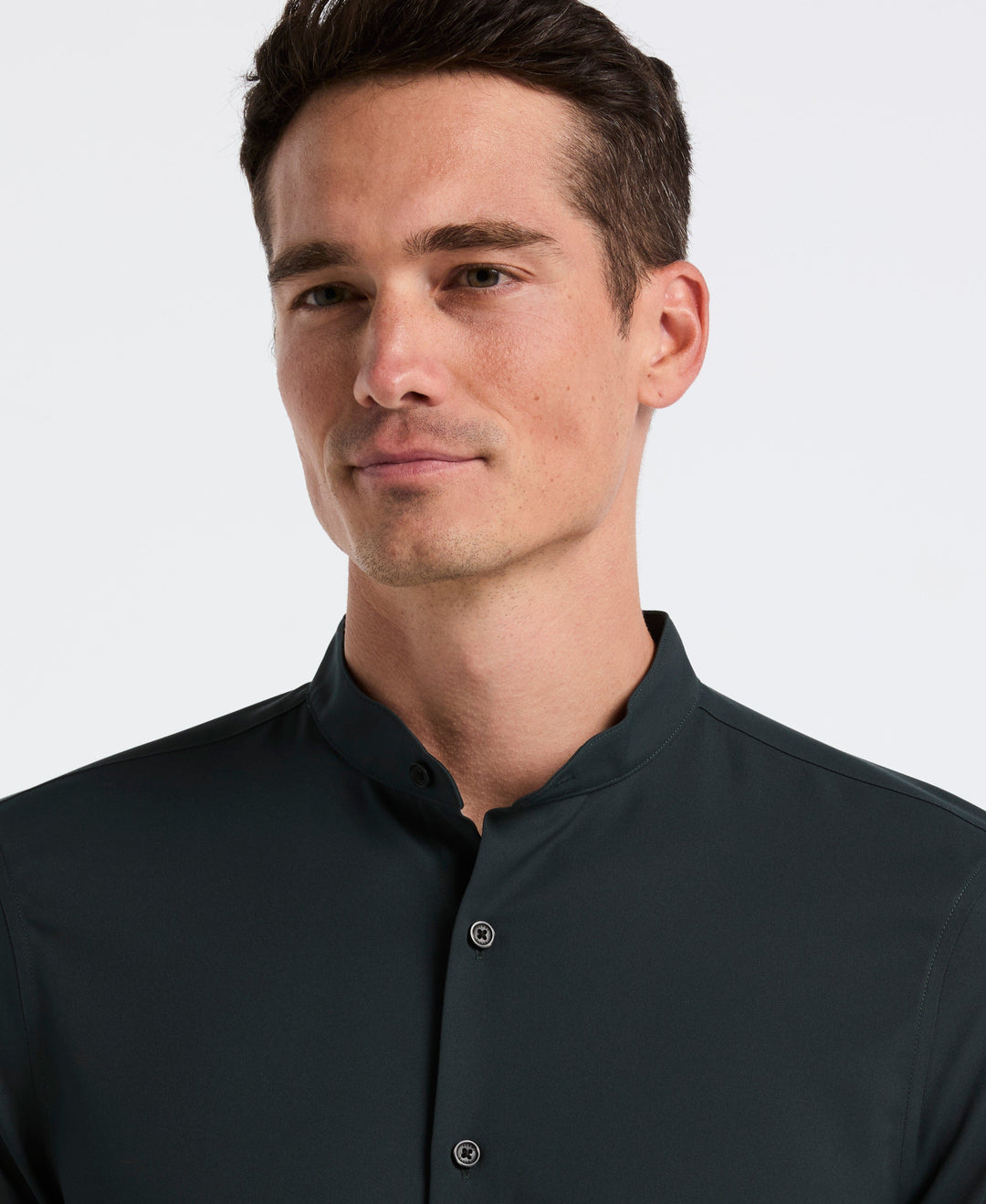 Untucked Total Stretch Slim Fit Banded Collar Shirt (Magical Forest) 