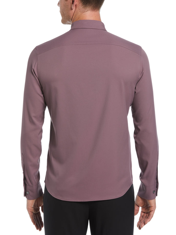 Men's Untucked Slim Fit Solid Stretch Shirt (Flint) 