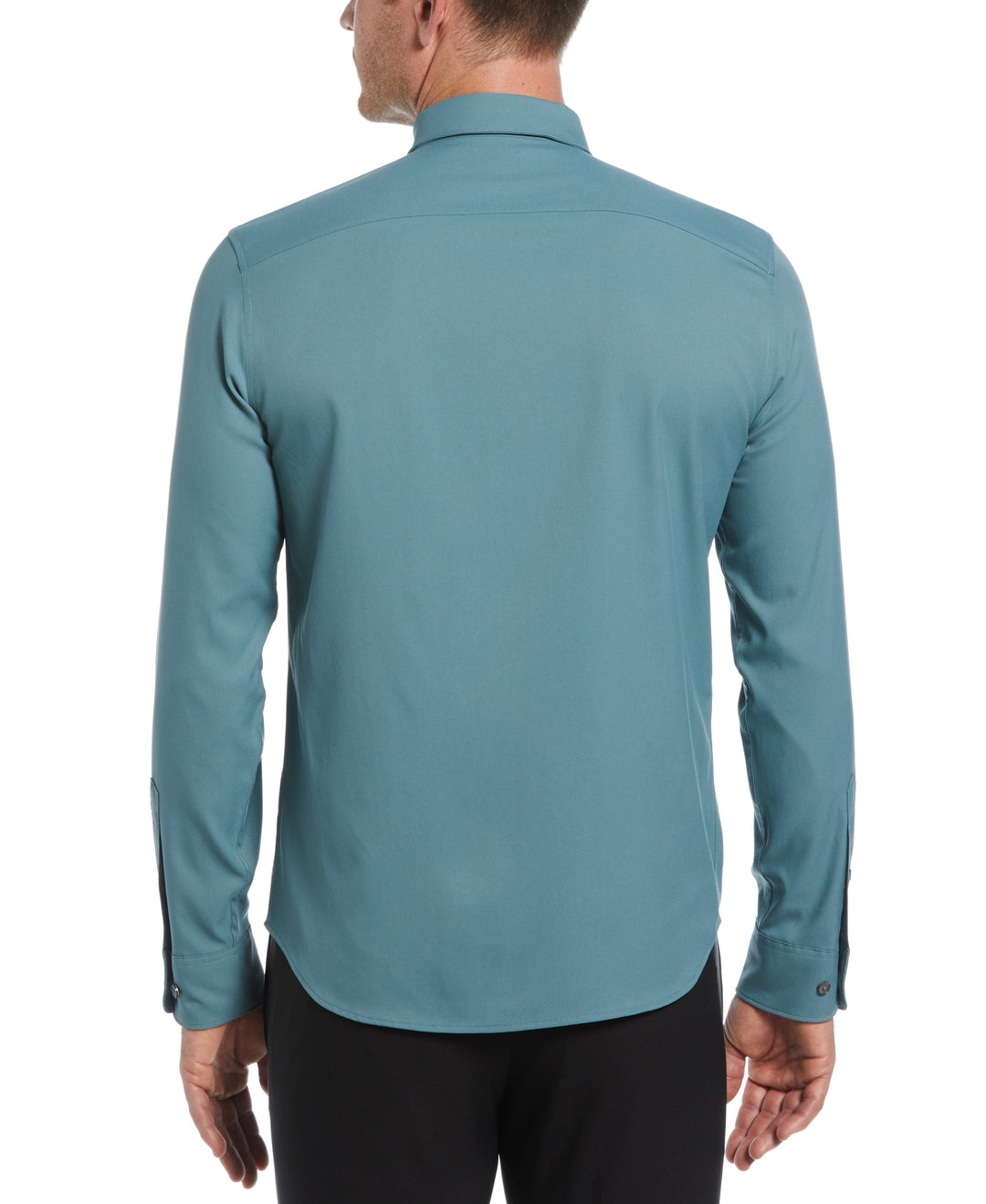 Men's Untucked Slim Fit Solid Stretch Shirt (North Atlantic) 
